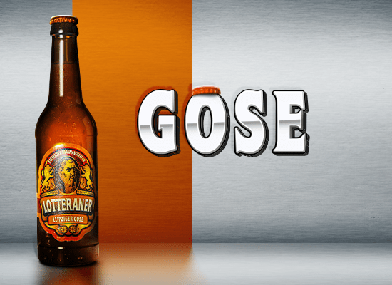 Bierflasche „Lotteraner Leipziger Gose“ mit Schriftzug