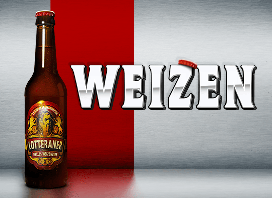 Braune Bierflasche Lotteraner Helles Weizenbier