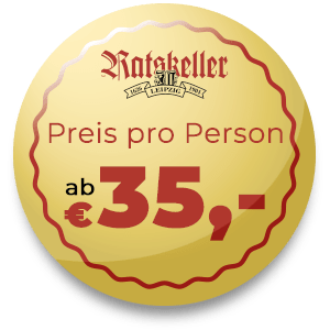 Preisschild mit dem Preis „€ 35 – pro Person“.