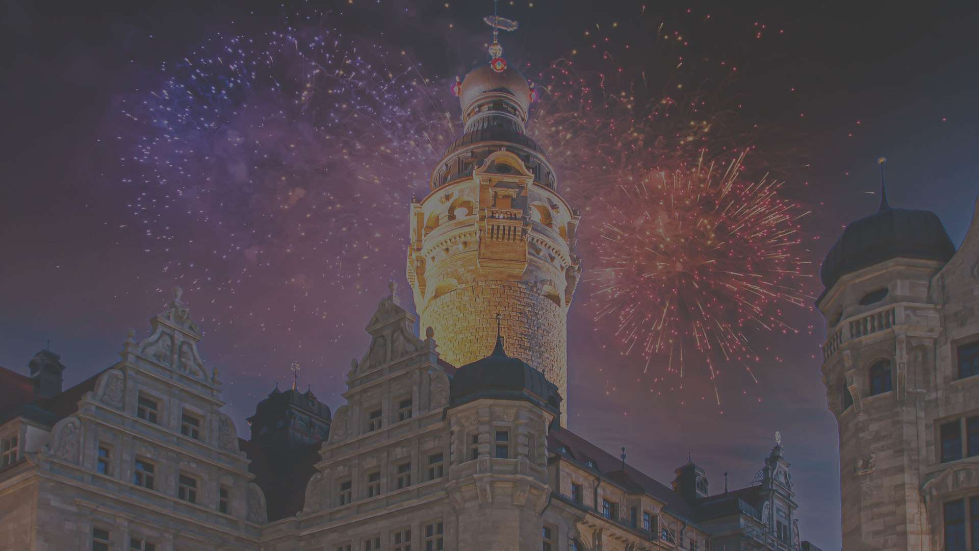 Rathausturm Leipzig Silvester