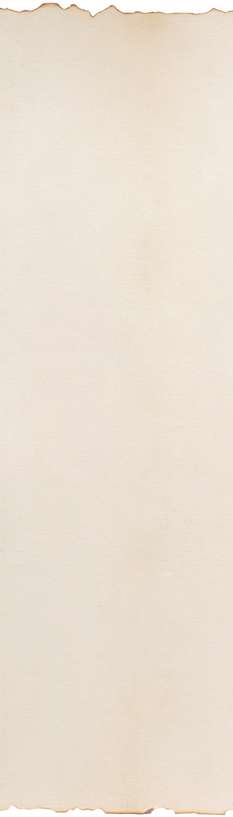 Leeres, hochformatiges Stück altes, vergilbtes Pergamentpapier