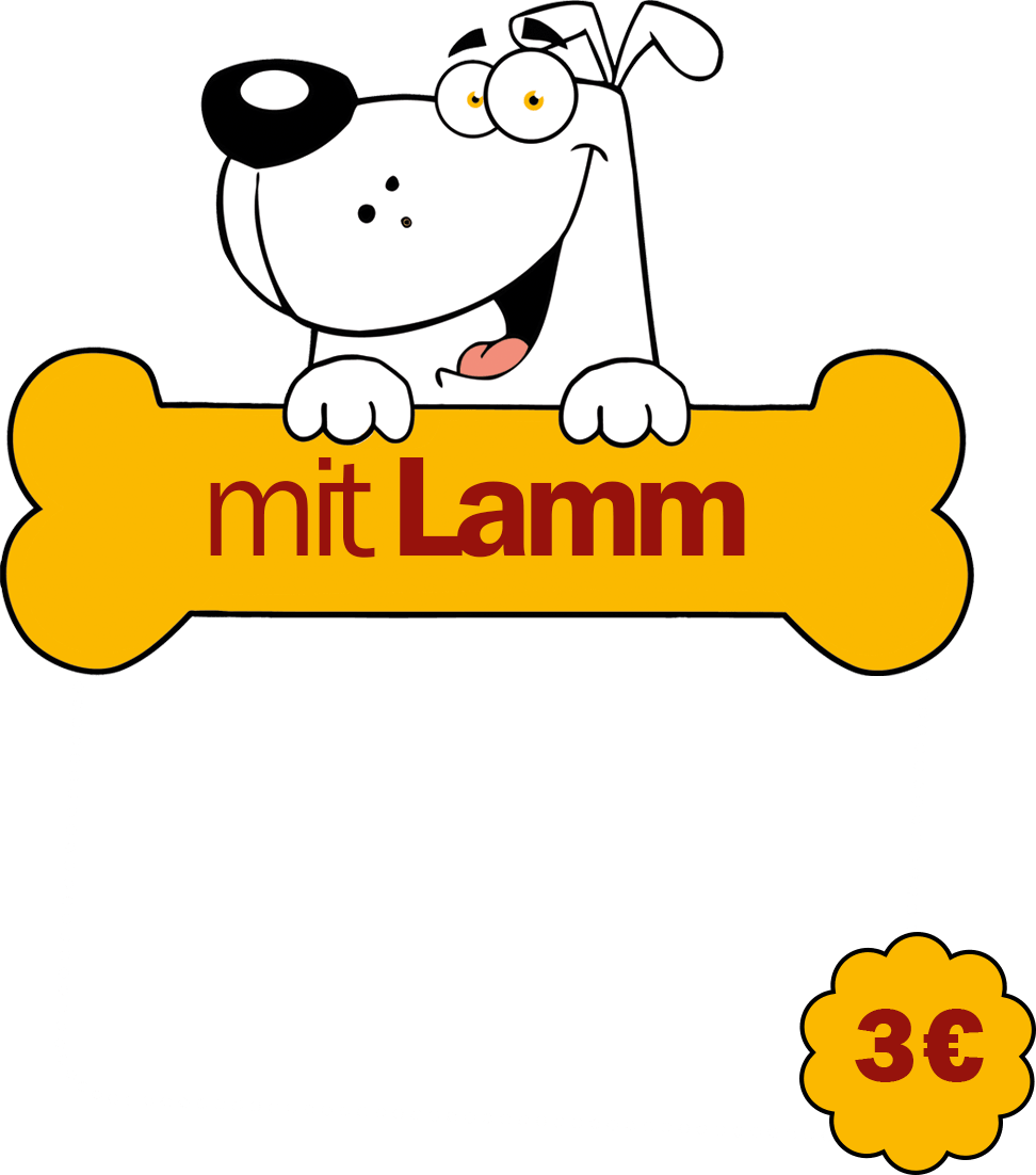 Comic-Hund mit Rinti Kennerfleisch