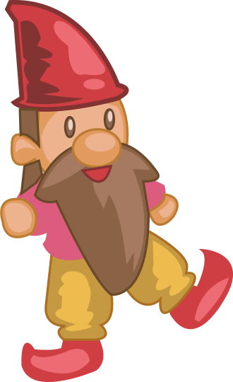 Fröhlicher Zwerg mit roter Mütze