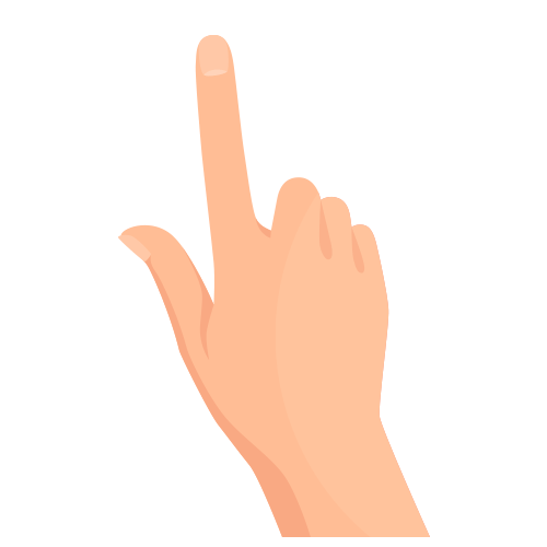 Hand mit erhobenem Zeigefinger in Klick-Geste
