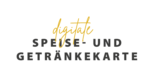 Schriftzug „digitale Speise- und Getränkekarte“