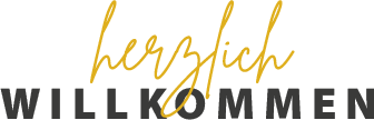 Schriftzug „herzlich willkommen“
