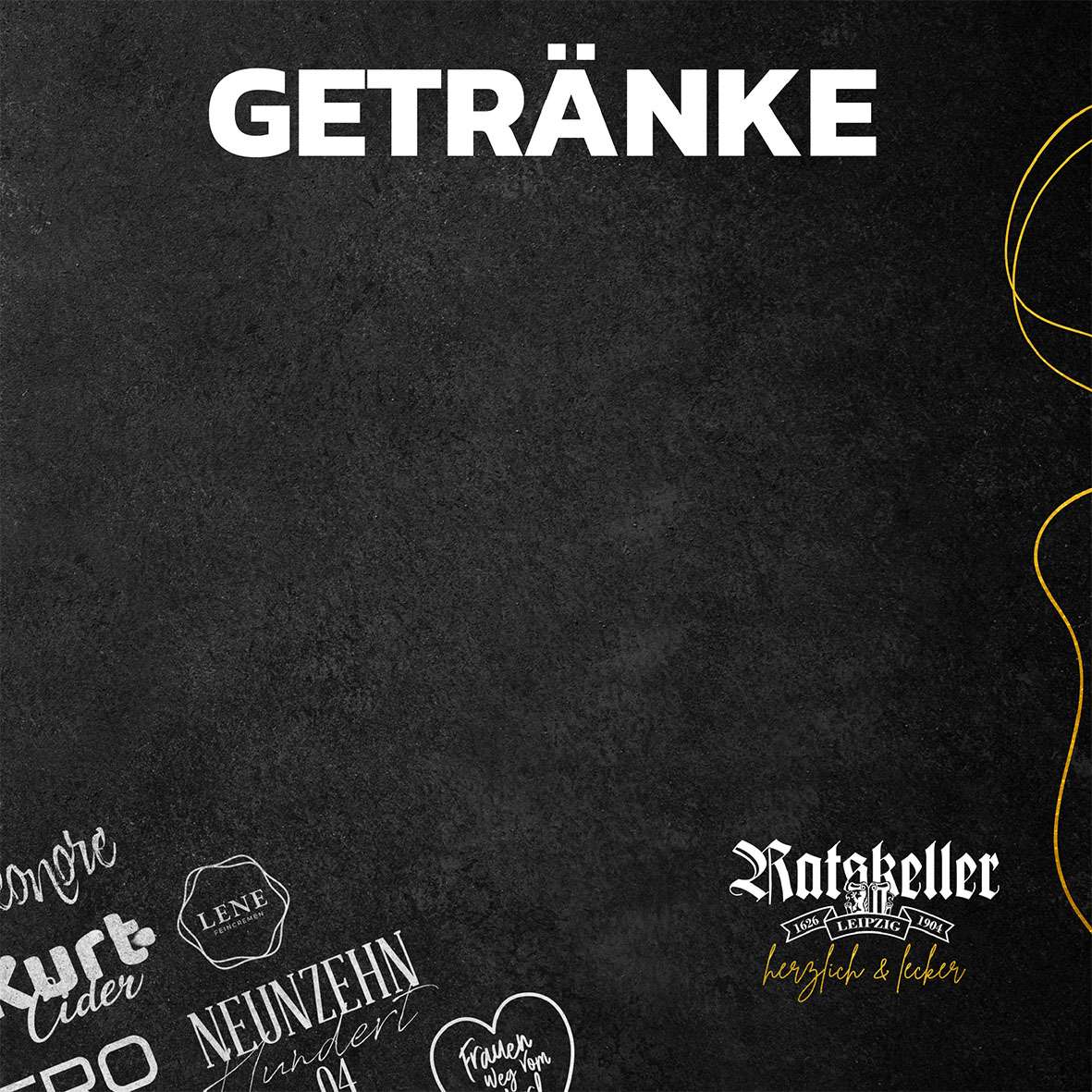 Titelseite der Ratskeller Getränkekarte